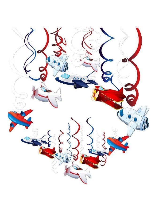 CC HOME 30Pack Airplane Hanging Swirls Fly Flight Ceiling Streamer Birthday Party Decorations Airplane Themed Party Favors for Holiday Baby Shower Home Decoration Party Supplies - Image 1